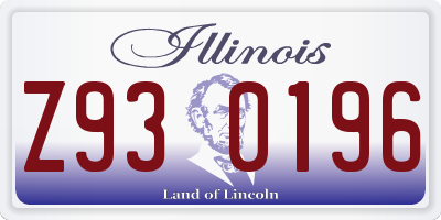 IL license plate Z930196