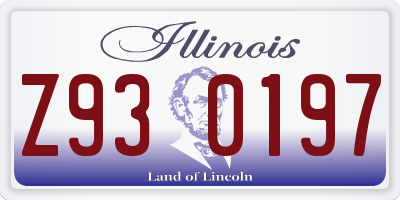 IL license plate Z930197