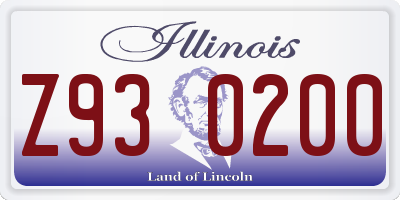 IL license plate Z930200