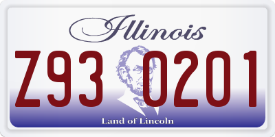 IL license plate Z930201