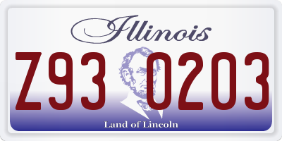 IL license plate Z930203