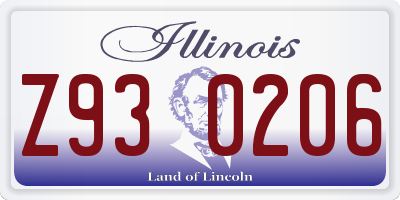 IL license plate Z930206