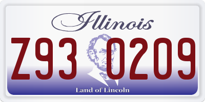 IL license plate Z930209