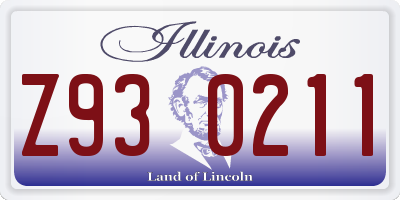 IL license plate Z930211