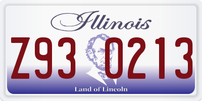 IL license plate Z930213