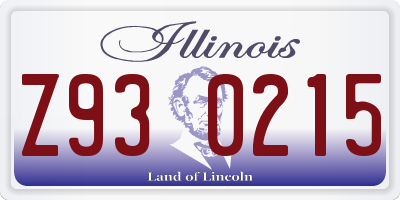IL license plate Z930215