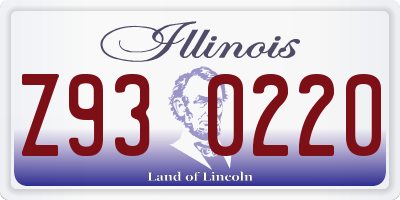 IL license plate Z930220