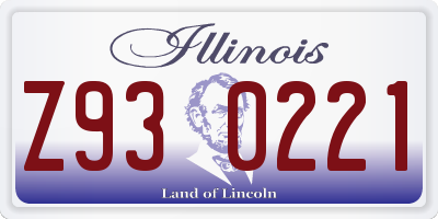 IL license plate Z930221