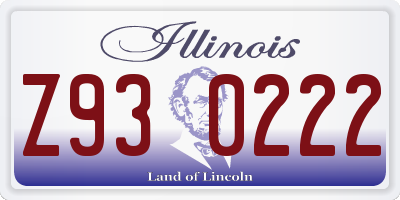 IL license plate Z930222
