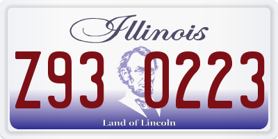 IL license plate Z930223