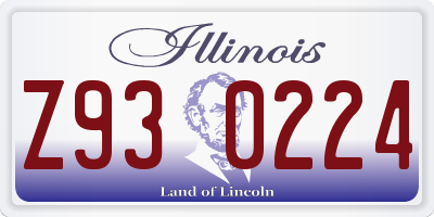 IL license plate Z930224