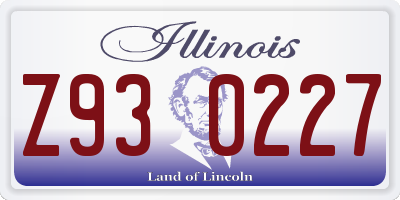 IL license plate Z930227