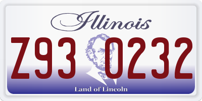 IL license plate Z930232