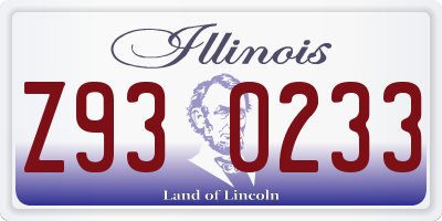 IL license plate Z930233
