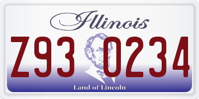 IL license plate Z930234