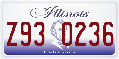 IL license plate Z930236