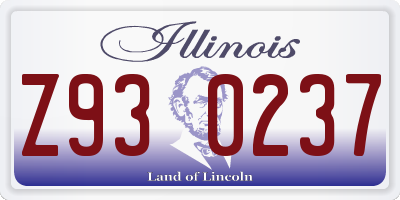 IL license plate Z930237