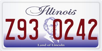 IL license plate Z930242