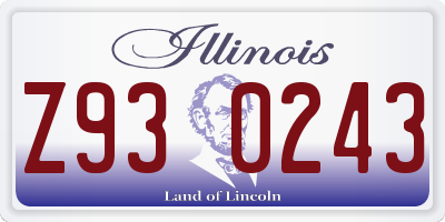 IL license plate Z930243