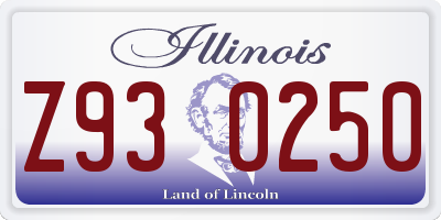 IL license plate Z930250