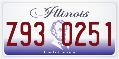 IL license plate Z930251