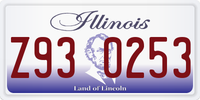 IL license plate Z930253