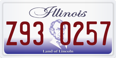 IL license plate Z930257
