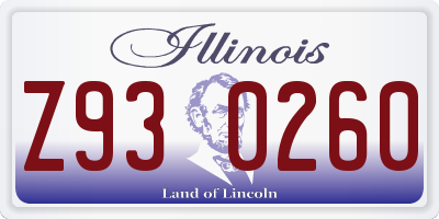 IL license plate Z930260