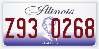 IL license plate Z930268