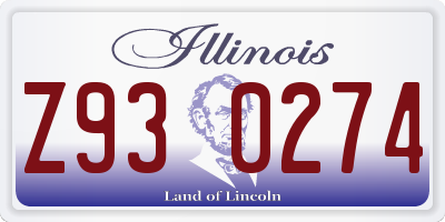 IL license plate Z930274