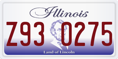 IL license plate Z930275