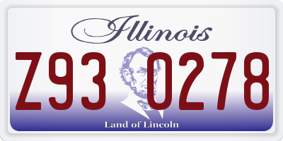 IL license plate Z930278