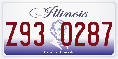 IL license plate Z930287