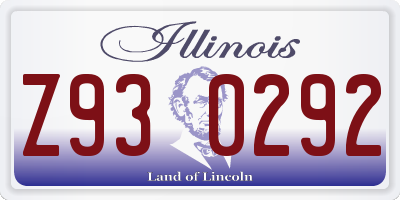 IL license plate Z930292