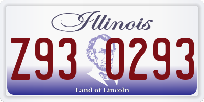IL license plate Z930293