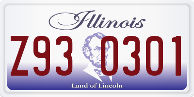 IL license plate Z930301