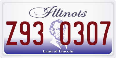 IL license plate Z930307