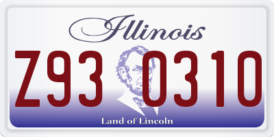 IL license plate Z930310