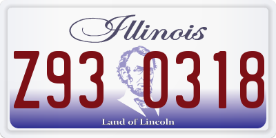 IL license plate Z930318