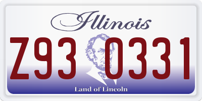 IL license plate Z930331