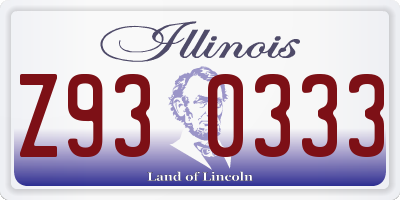 IL license plate Z930333