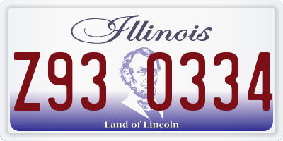 IL license plate Z930334