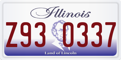IL license plate Z930337