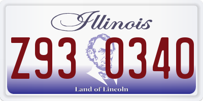 IL license plate Z930340
