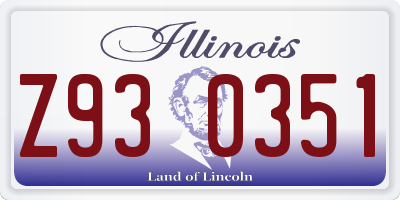 IL license plate Z930351