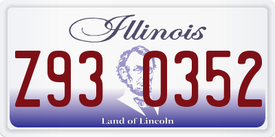 IL license plate Z930352