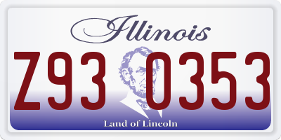 IL license plate Z930353