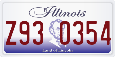 IL license plate Z930354