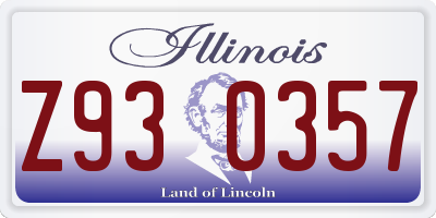 IL license plate Z930357
