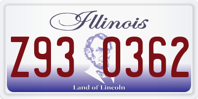 IL license plate Z930362